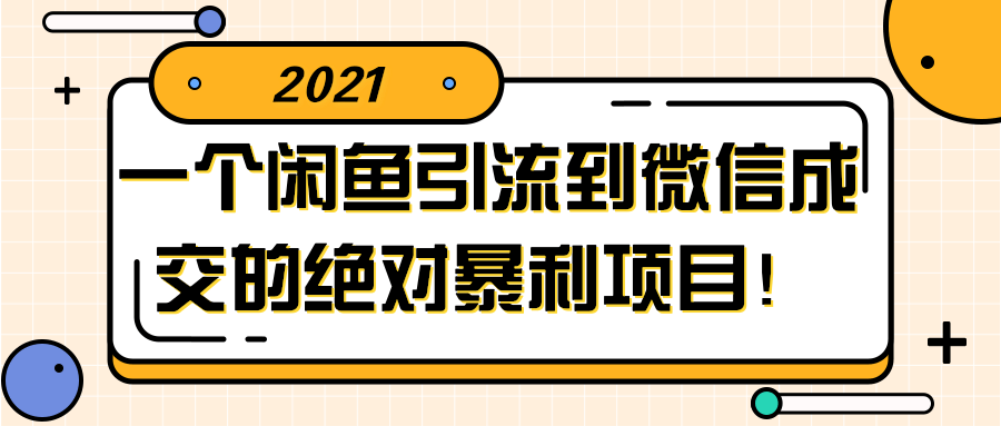 闲鱼引流到微信成交的绝对暴利项目！【视频教程】-1688n - 1688呢